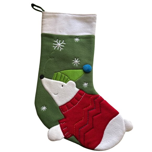 St Nicholas Square Christmas Holiday  Stockings Snowman Polar Bear Design - Picture 2 of 8